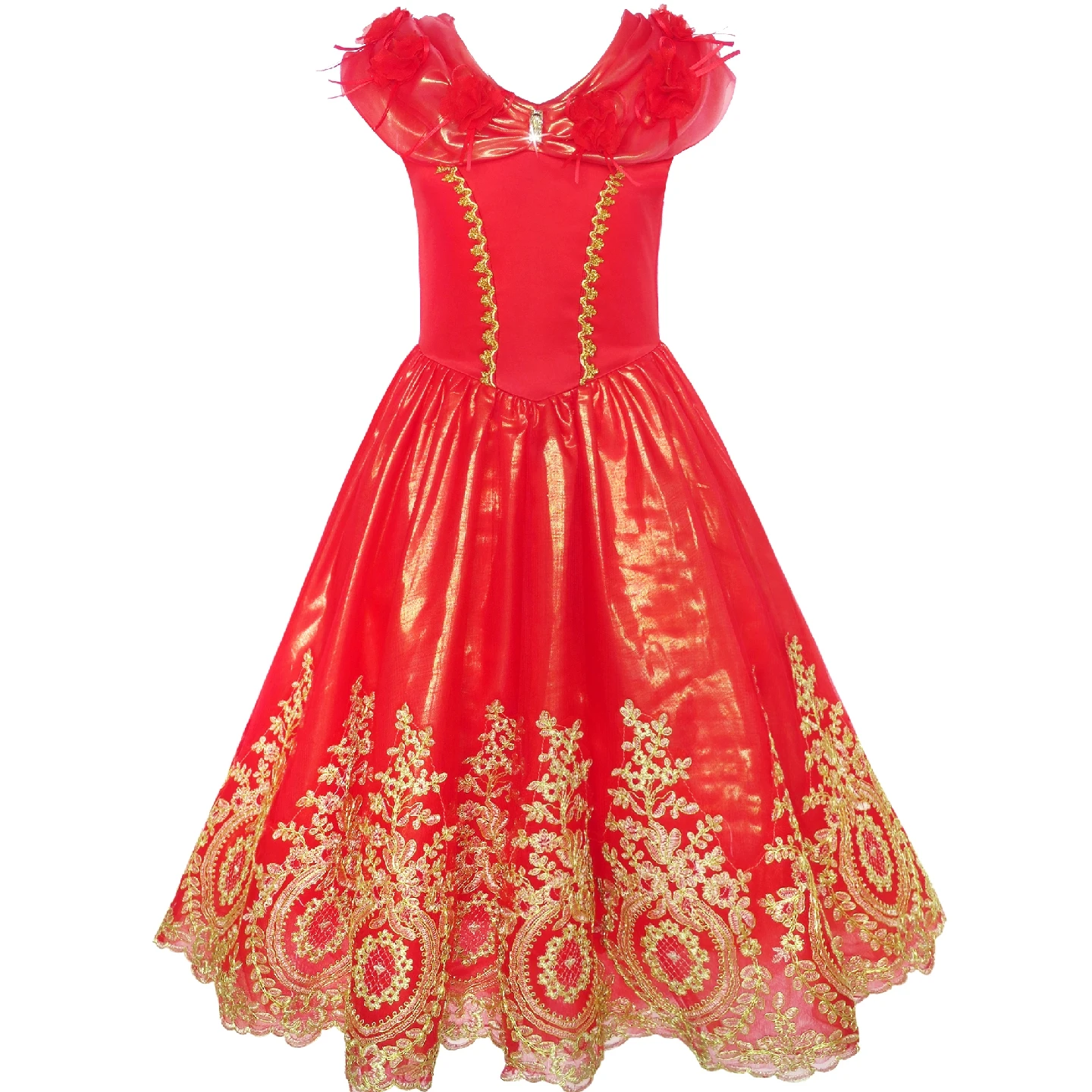 

Flower Girl Dress Red Princess Costume Maxi Fancy Wedding Pageant 2020 Summer Party Dresses Kids Clothes Sundress Vestidos