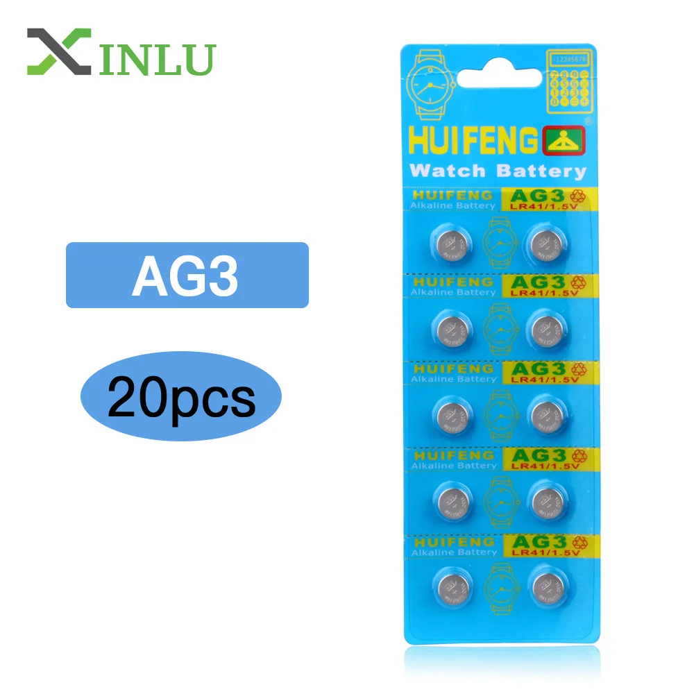 

20PCS AG3 LR41 Watch Battery 1.5V 392A L736 392 384 SR41SW CX41 192 Button Cell Coin Battery for Toy Remote Lithium Batteries