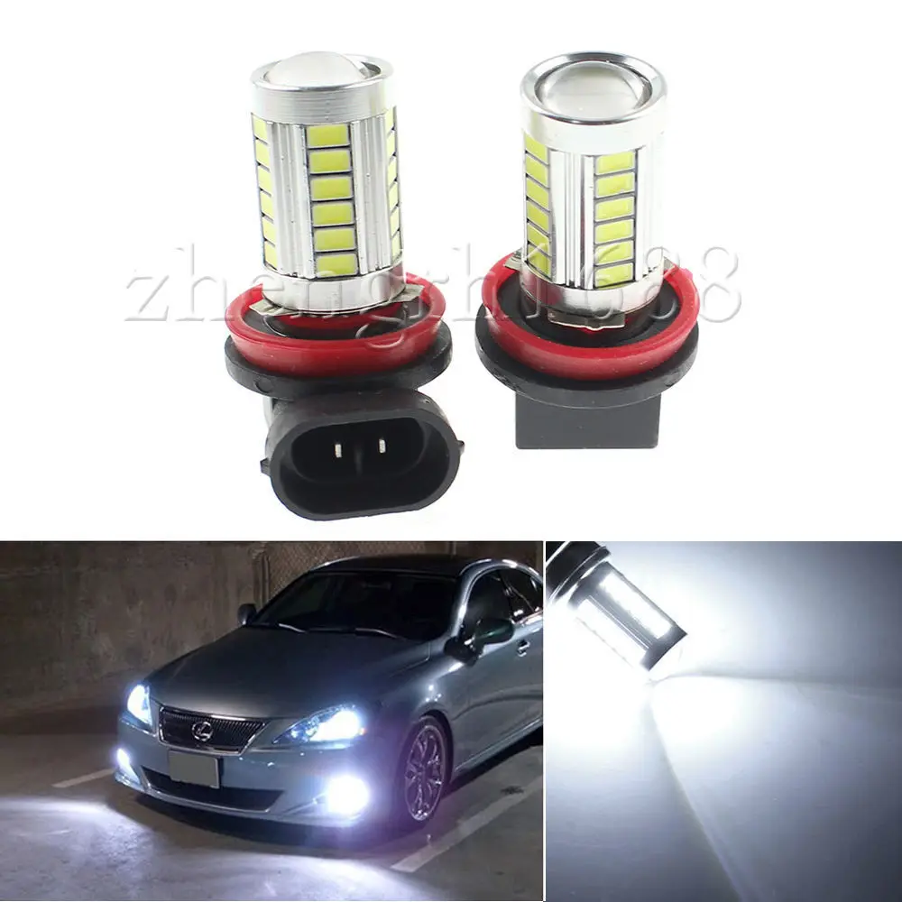 2 шт. H8 H9 H11 33 SMD 5630 Автомобильные светодиодные противотуманные фары 33SMD