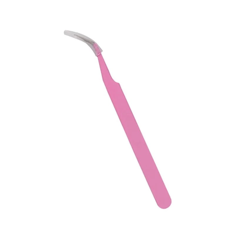 02 Розовые брови нержавеющая сталь tweezers Наращивание ресниц Пинцет прямой или изгиб Пинцет по выбору косметические принадлежности для макияжа - Цвет: 02