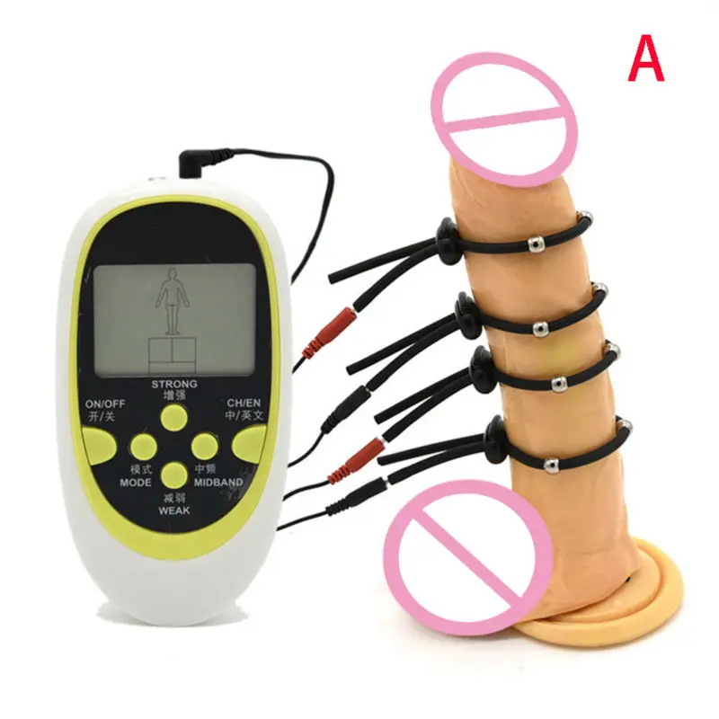 Физиотерапия Кольцо для члена стальной шарик кольцо пениса Электрический