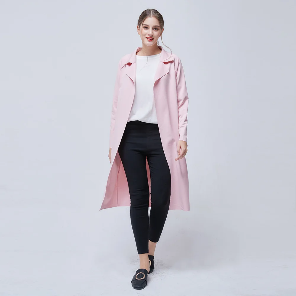 

2018 Spring New European Style Women's Windbreaker Jacket Solid Color Long Casual Women Outerwear Jackets Coat Plus Size 3XL