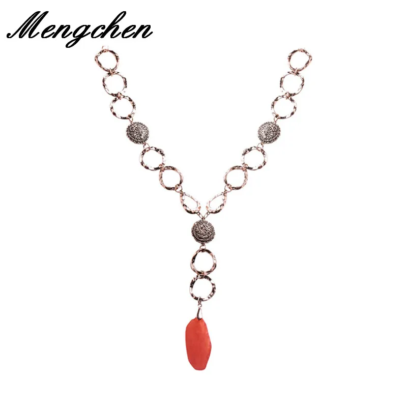 

New Bohemian Alloy Plate Hollow Pendant Necklace for Women Summer Party Jewelry Statement Necklaces