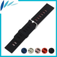 silicone rubber watch band 22mm for samsung gear 2 r380 r381 r382 strap wrist loop belt bracelet black blue red pink grey