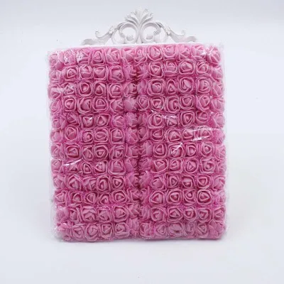 dark pink 144 шт 2 см мини-цветок розы из пены для свадебного украшения дешевый искусственный цветок Букет DIY Скрапбукинг вечерние цветы - Цвет: dark pink