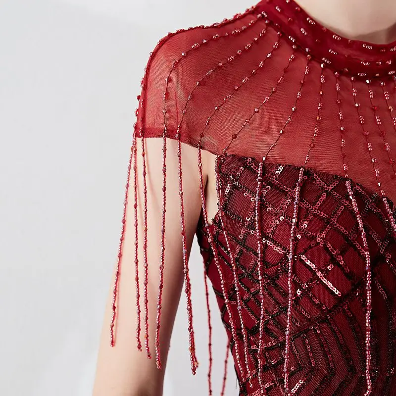 Burgundy Evening Dresses 2019 Long Mermaid Banquet Formal Occasion Party Prom Dress for Women Pears High Qualitiy | Свадьбы и