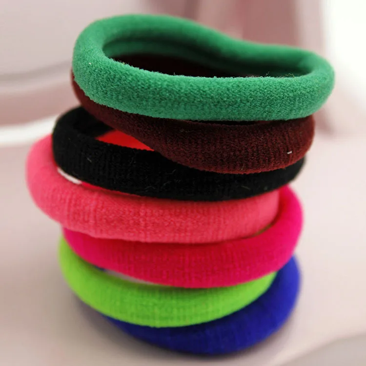 500 шт. модных эластичных резинок для волос, длиной 4 см, ярких цветов, в пакете.