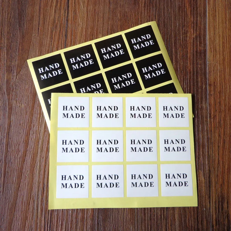 108 шт. квадратные черно белые бумажные наклейки для самостоятельного