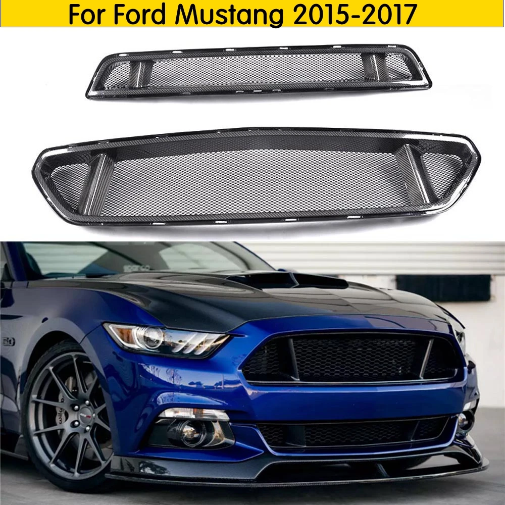 Carbon Fiber Car Front Bumper Honey Mesh Grille Honeycomb Grills For Ford Mustang Car Styling