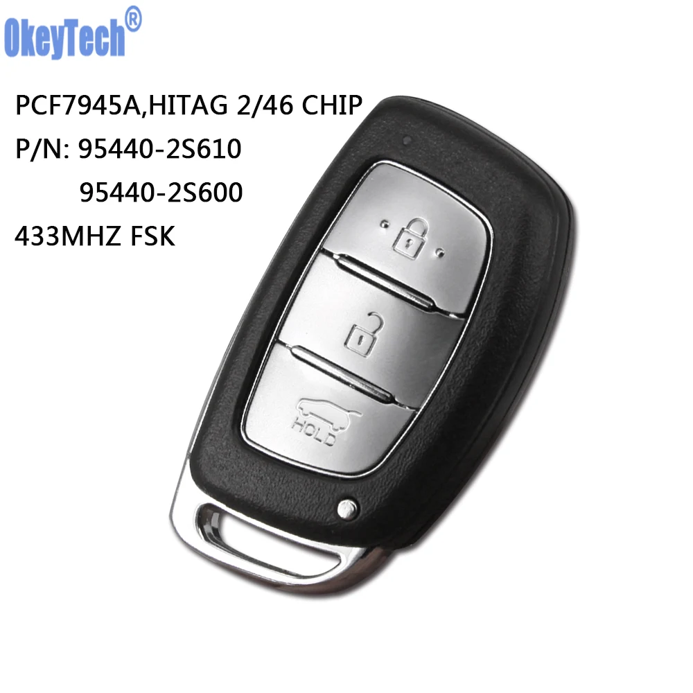 Дистанционный умный Автомобильный ключ OkeyTech 433 МГц с чипом PCF7945A HITAG 2 46 95440 2S610 2S600 3