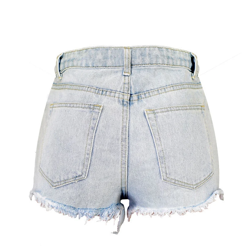 2019 узкие джинсовые шорты с завышенной талией женские модные прямые в стиле High Street