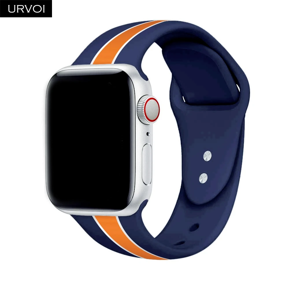 URVOI силиконовой лентой для apple watch серии 4 3 2 ремешок iwatch спортивный с pin и tuck