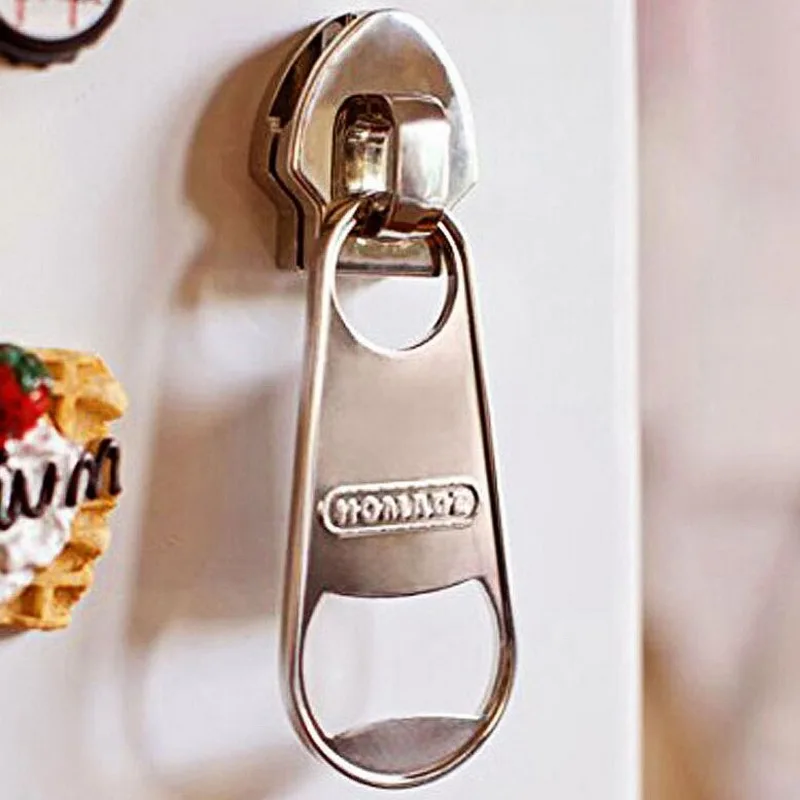 

Creative zipper shape beer bottle opener magnets convenient personality mini metal beer bottle opener