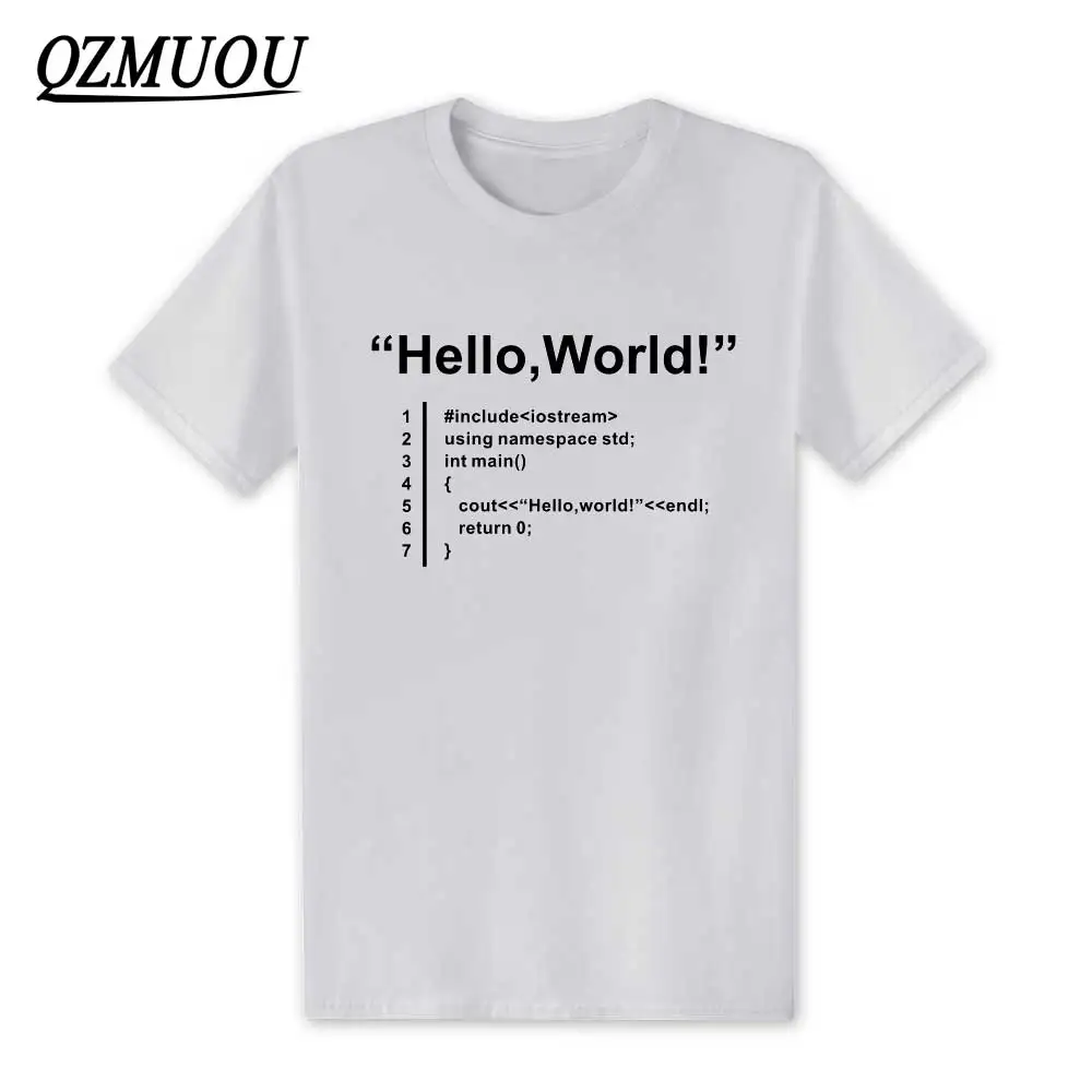 Новинка 2020 модная забавная футболка с надписью HELLO WORLD Geek Team Мужская хлопковая