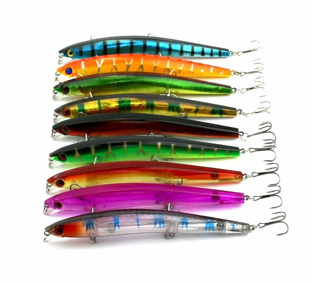 1 шт. дешевые случайных colour1pc 13 см 9 г рыболовные приманки 4 # крючки Минноу соленая