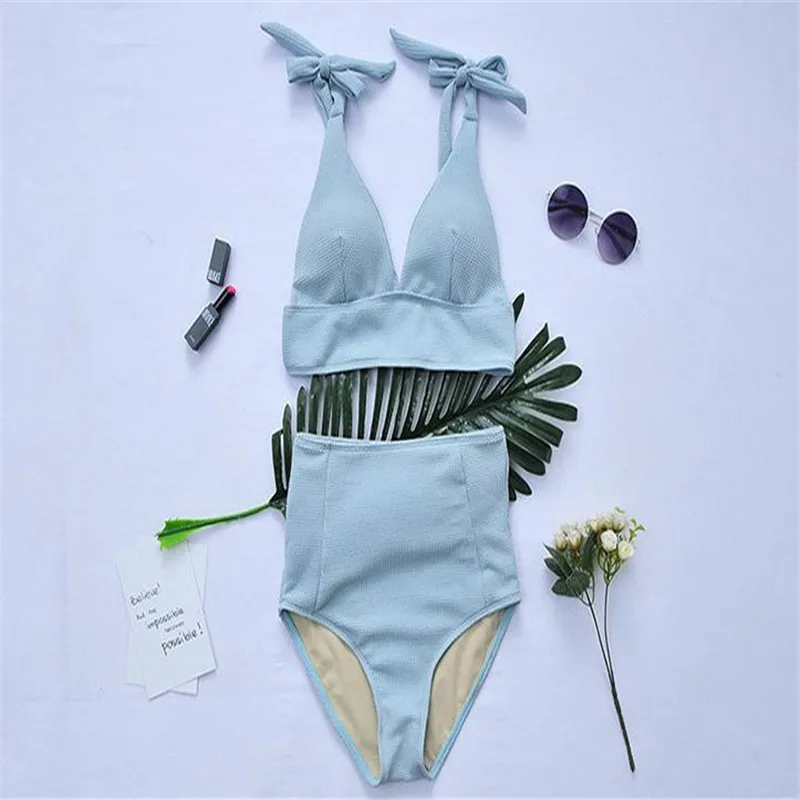 New sexy high waist bikini triangle two sets of women's swimsuit 2017 popular style |