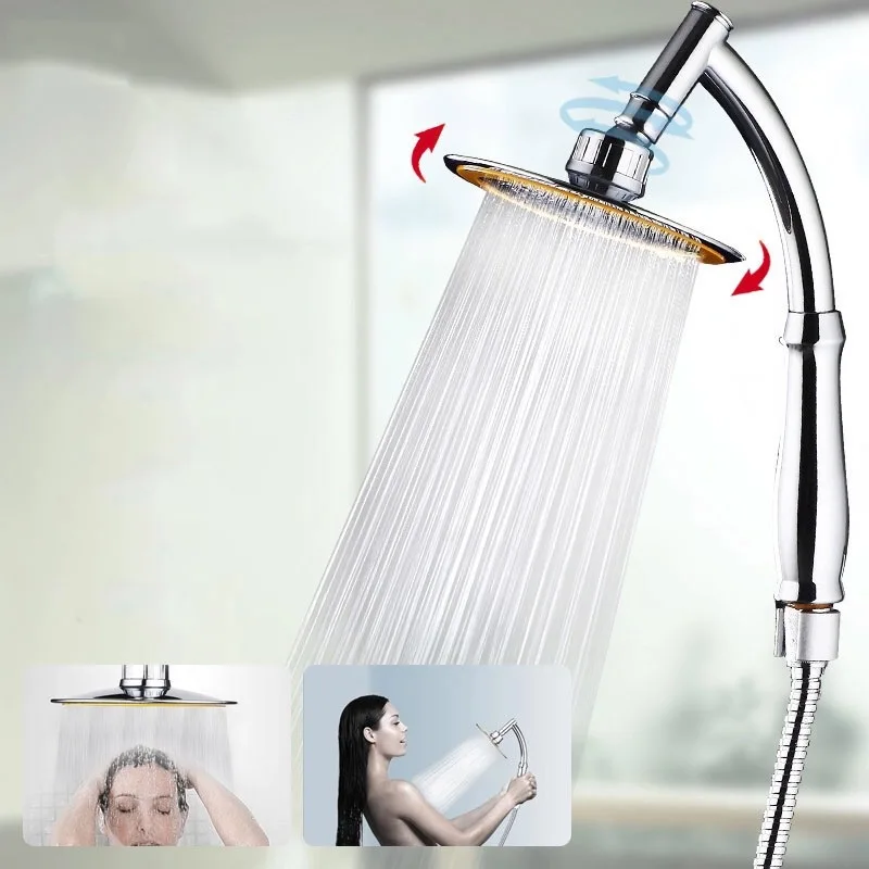 Bathroom High Pressure Shower Head 6 Inch Supercharged Hand-held Universal Rotation Lotus Rainfall Set | Обустройство дома