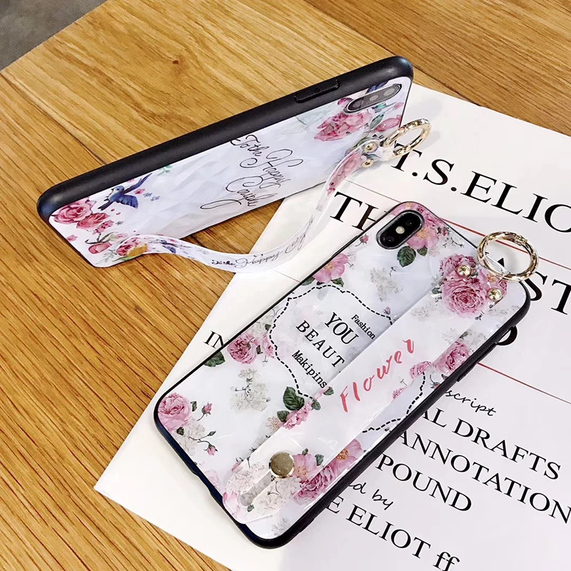 2019 Diamond Crystal Case with Holder Strap for iPhone 7 8 plus 6 6s Flower 3D XS MAX XR X Shinning |