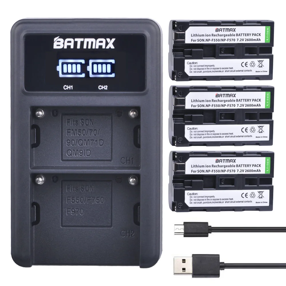 3x2600 мА · ч Φ NP F550 F330 аккумулятор + LED USB двойное зарядное устройство для Sony F530|np-f750