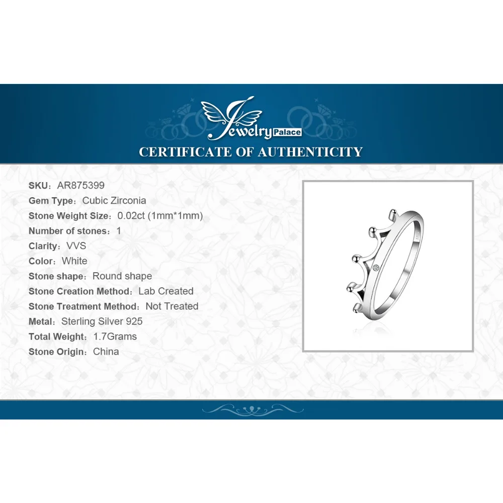 Jewelrypalace Винтаж Цирконий Корона кольцо для Для женщин 925 серебро 2018 Мода палец