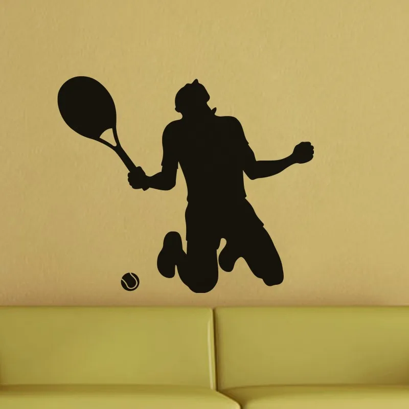 Теннис победитель настенные сорока различных Цвета доступны винил Наклейки на