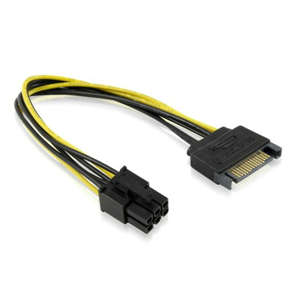 20 см 15Pin-6Pin кабель силовой сети постоянного тока горная машина видеокарта