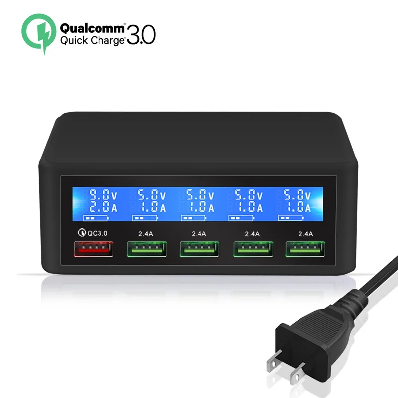 USB зарядное устройство портативное Мульти порт быстрое для iPhone 6 6S 7 8X5 Порт гнездо