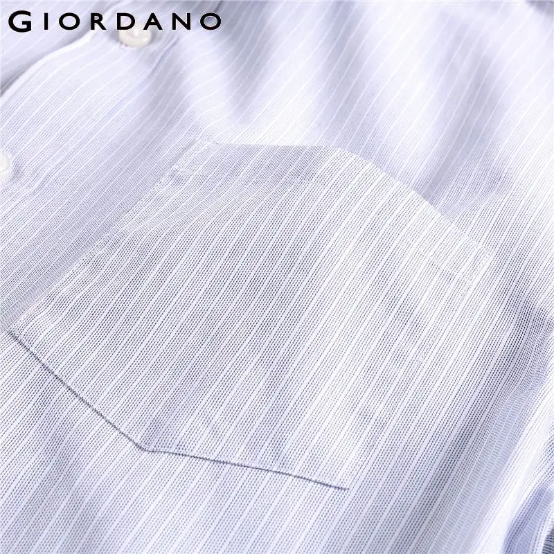 Giordano Мужская рубашка с коротким рукавом мужская накладным карманом изогнутым