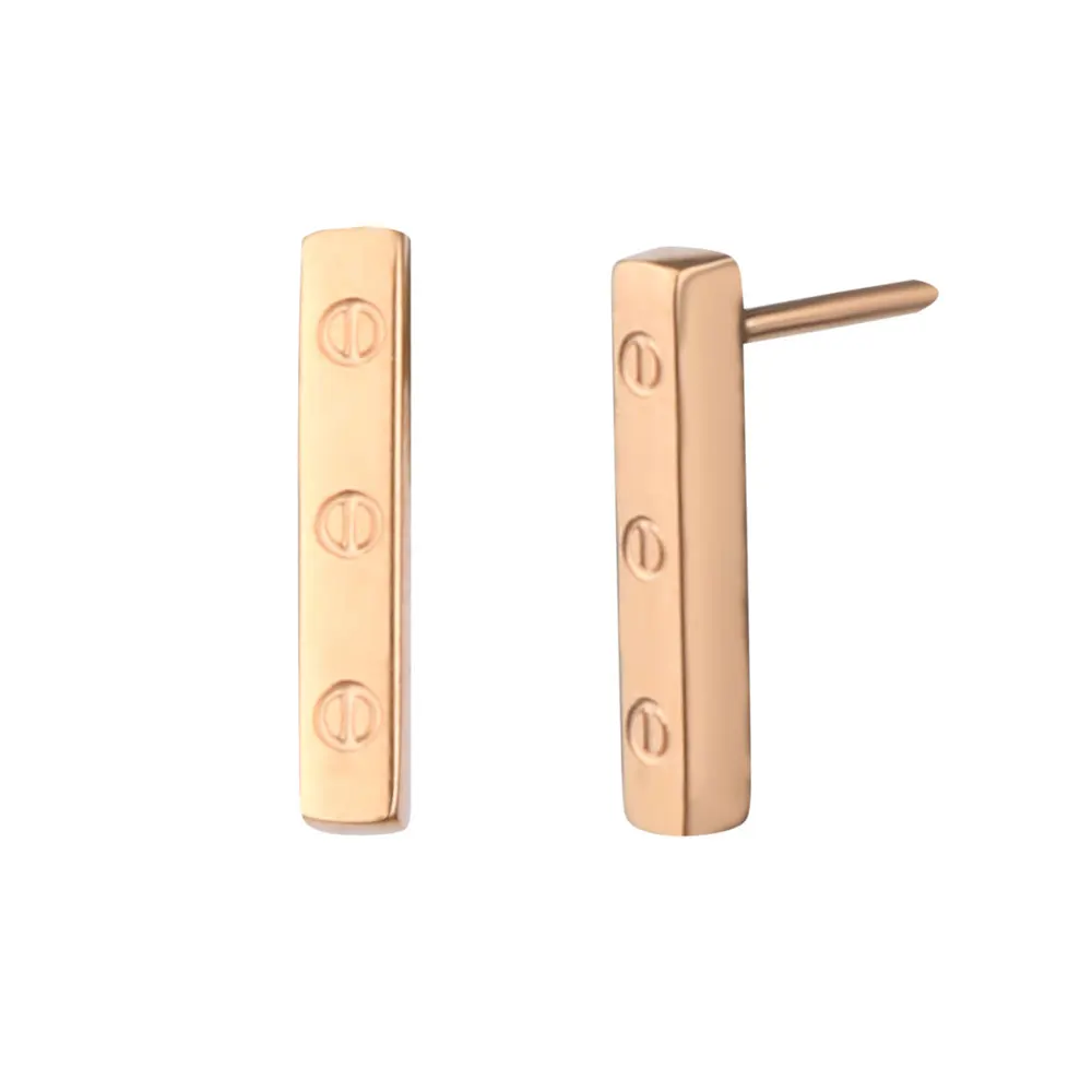 Женские серьги гвоздики из нержавеющей стали OUFEI розового золота очаровательные