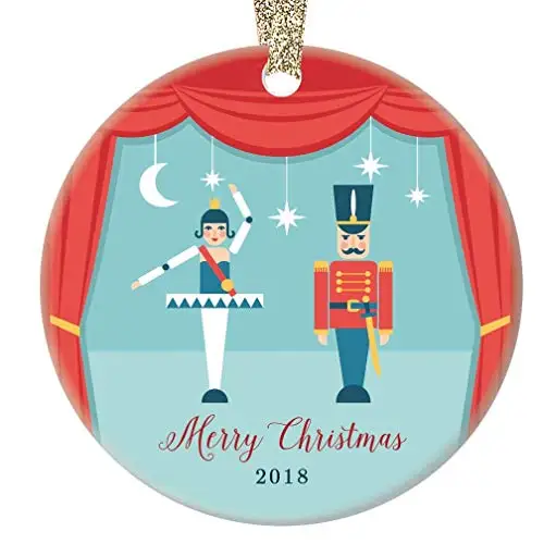 Nutcracker Merry Christmas Ceramic Ornament Fairy Ballet Dancers Ceramic Present for Child's Ballerina Dance