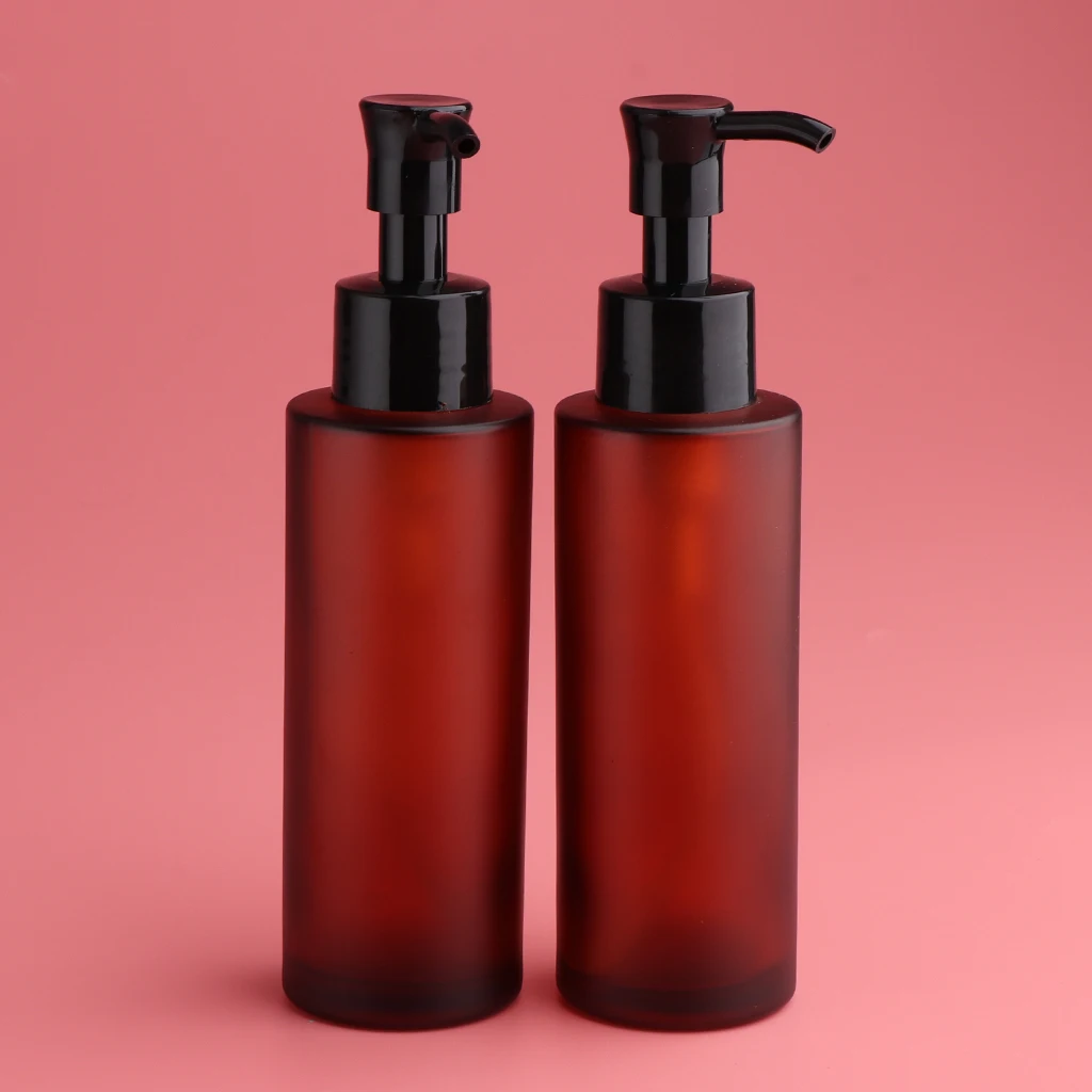 4pcs Empty Glass Pump Bottle Refillable Cosmetic Lotions 100ml 60ml | Красота и здоровье
