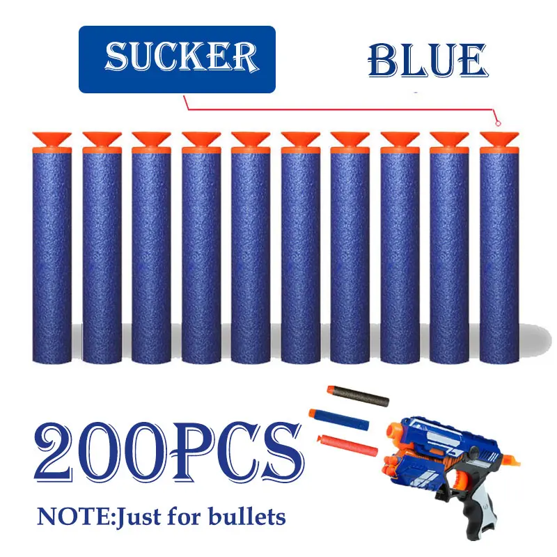 200 PCS EVA Soft Hollow Round Head Sucker Refill Darts Bullets For Nerf Military Gift Gun Bullet Toys Xmas Children | Игрушки и хобби