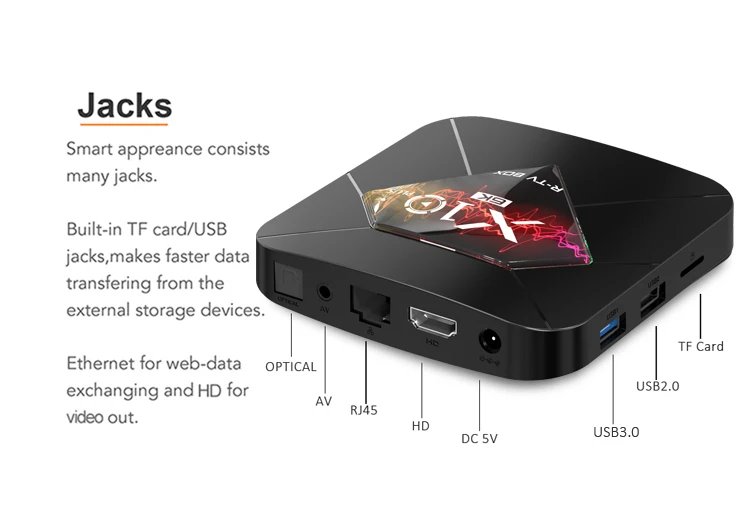 Приставка Смарт ТВ X10 Plus Android 9 0 air mouse Allwinner H6 2 4 ГГц Wi Fi + 32/64 ГБ USB 3 0|ТВ-приставки и