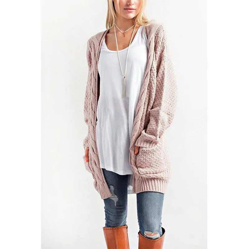 New Women's Casual Sweet Long Sleeve Open Front Chunky Warm Cardigans Cozy Sweater Plus |