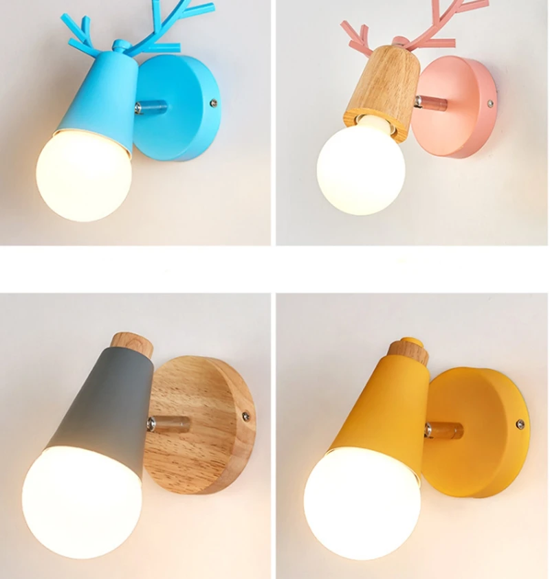 Креативная настенная лампа Macaron в скандинавском стиле для спальни простой