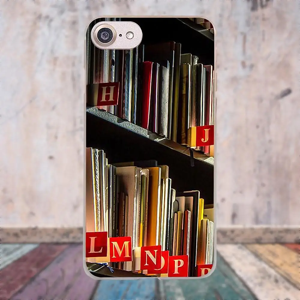 Винтажные книжные полки с изображением библиотеки уникальные для Apple iPhone 4 4S 5 5C SE 6