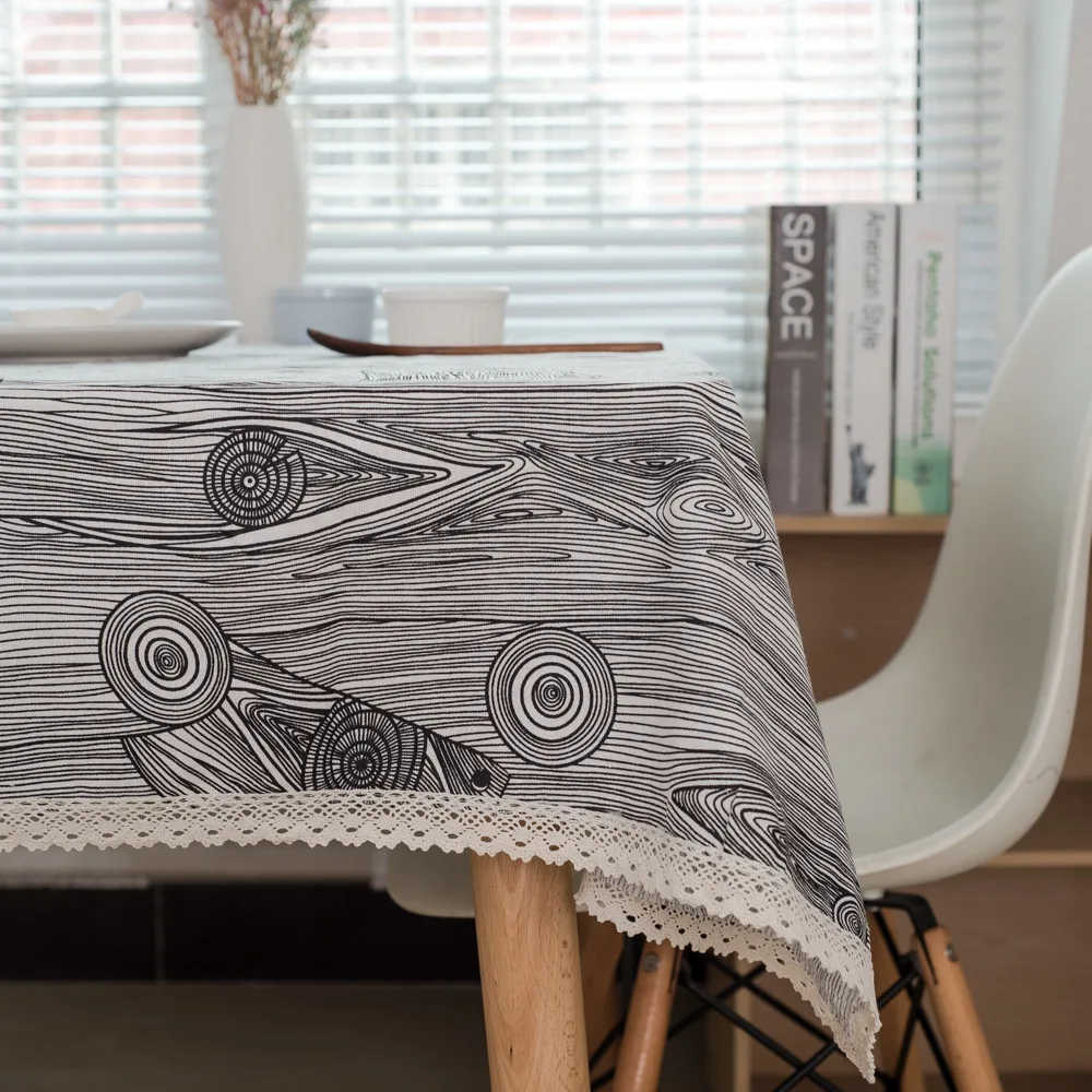 

Timber woods cotton and linen tablecloths Nordic simple style table cloth wood grain tablecloth home textile products