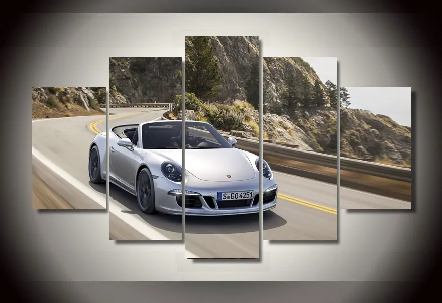 

White car canvas wall poster Picture HD Canvas Print Painting Artwork Wall Art Canvas painting Wholesale