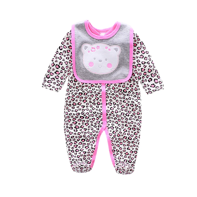 Комплект детской одежды из 2 предметов: комбинезон с лисой и леопардовым принтом