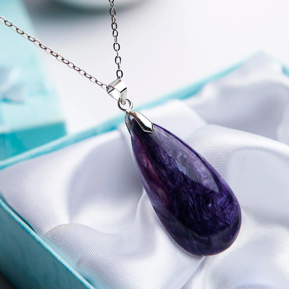 Подлинные натуральные фиолетовые драгоценные камни Charoite камень в форме капли
