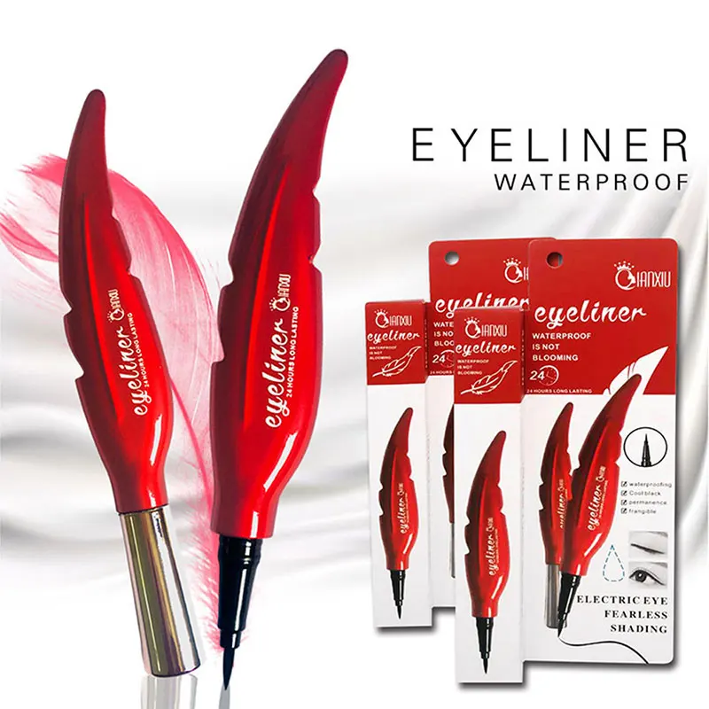 Перо внешний вид Водостойкий карандаш для глаз Быстросохнущий не размазывает