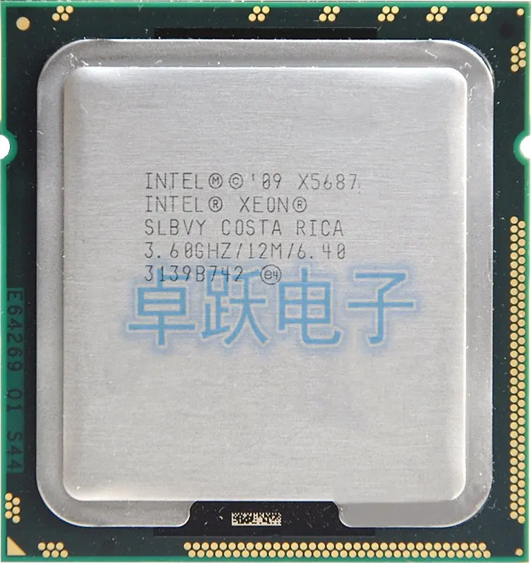 Процессор Intel Xeon X5687 3 6 ГГц/12 МБ/4 ядра/разъем 1366/6 4 GT/s QPI оригинальный серверный