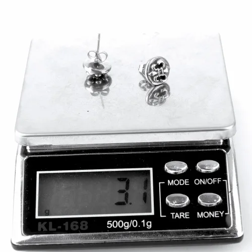 

European stainless steel earrings ms.man retro punk titanium Crusader Flower Earrings