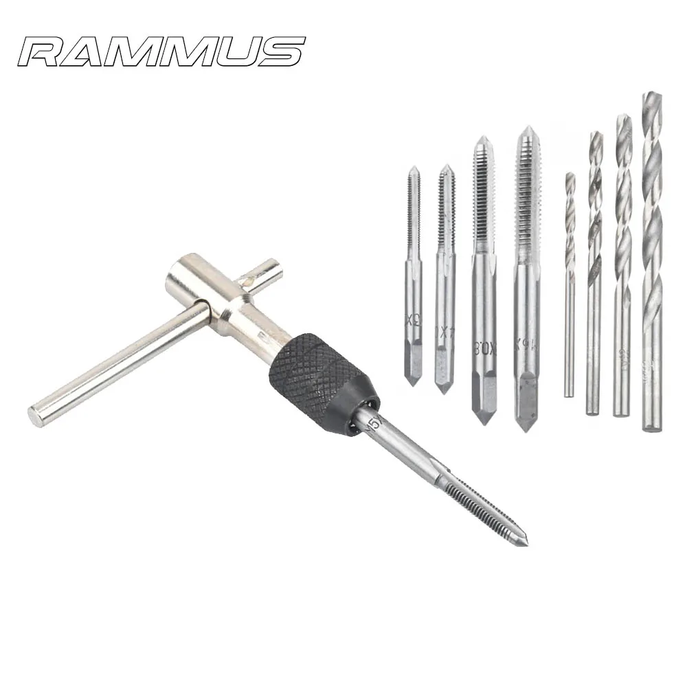 9 шт. Т образная Резьбовая развертка набор ручных винтовых гаечных ключей для