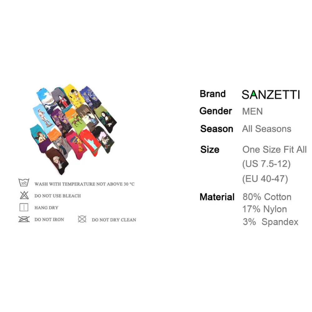 SANZETTI 5 пар/лот новинка модные мужские носки из чесаного хлопка повседневные