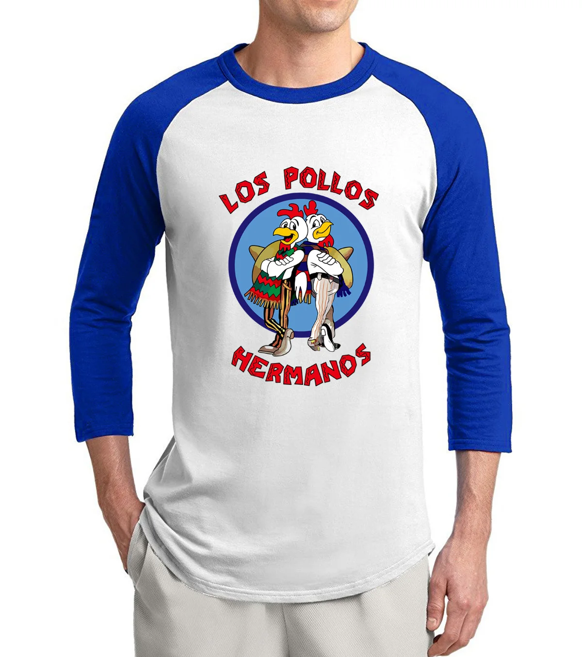 Breaking Bad LOS POLLOS Hermanos, футболка, куриные братья, лето,, 3/4 рукав, футболка, хлопок, реглан, Мужская футболка