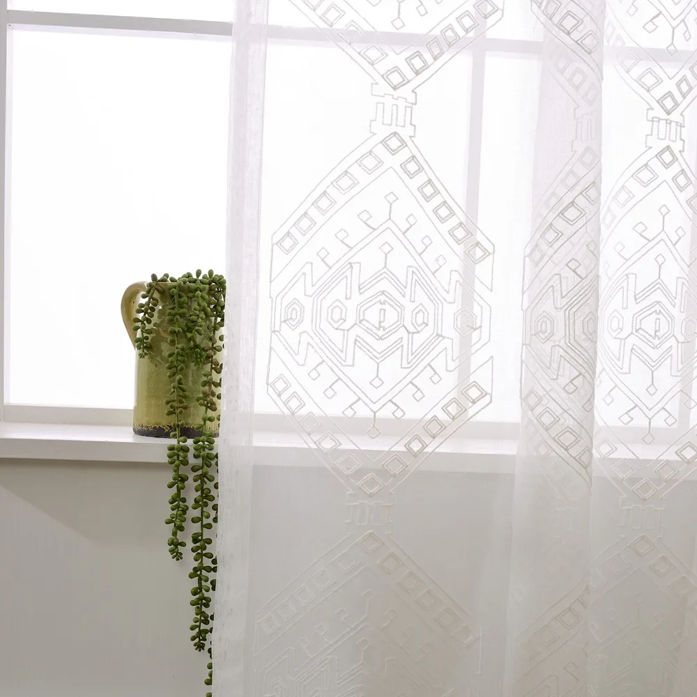 Занавески с вышивкой паролем для гостиной синие зеленые тюлевые занавески