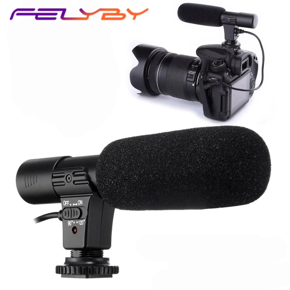 FELYBY MIC-01 Professional DSLR конденсаторный интервью с микрофоном видео запись Mic