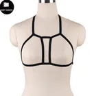 Сексуальная Женская Черная обвязка для тела в стиле Харадзюку, боди-клетка, Готическая клетка, бюстгальтер, сексуальное нижнее белье, Фетиш-одежда, бандаж