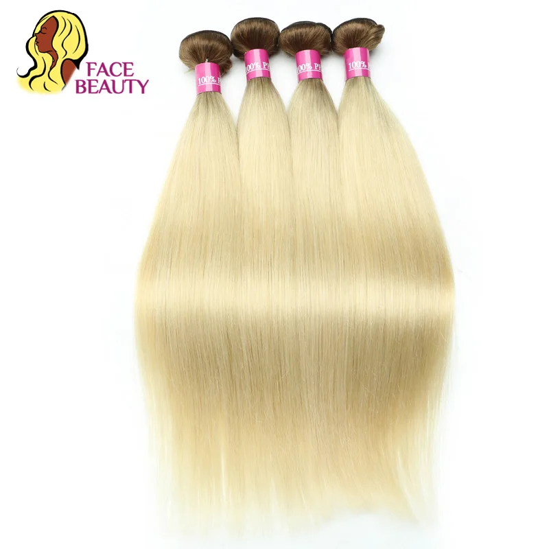 Facebeauty 8 30 дюймов T8/613 Омбре цвет 2 тона блонд человеческие волосы пучки бразильские